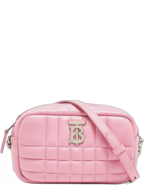 Burberry Pink Quilted Leather Mini Lola Camera Bag
