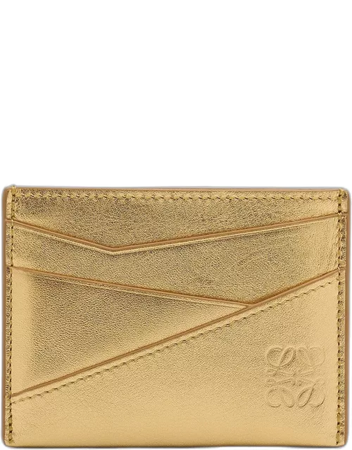 Puzzle Metallic Leather Card Holder