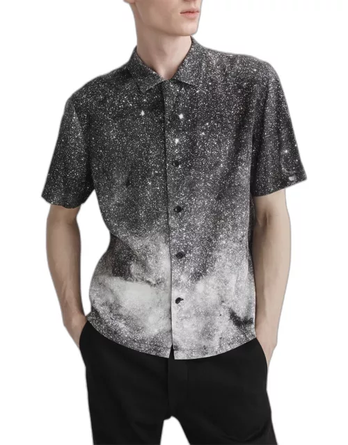 Men's Avery Galaxy-Print Short-Sleeve Shirt