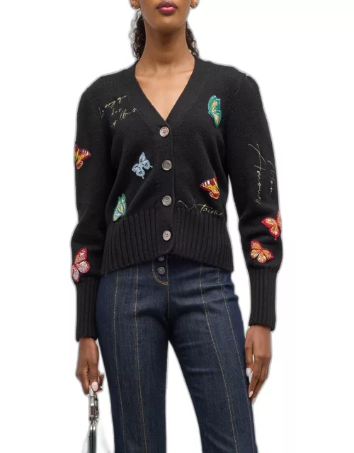 Morgan Butterfly Embroidered Cardigan