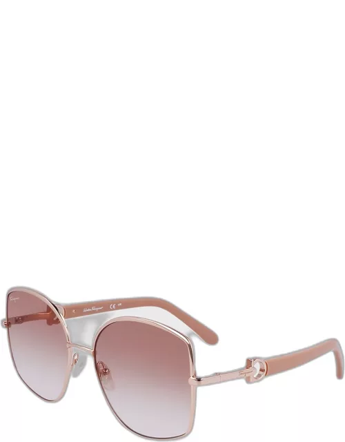 Gancini Acetate & Metal Butterfly Sunglasse