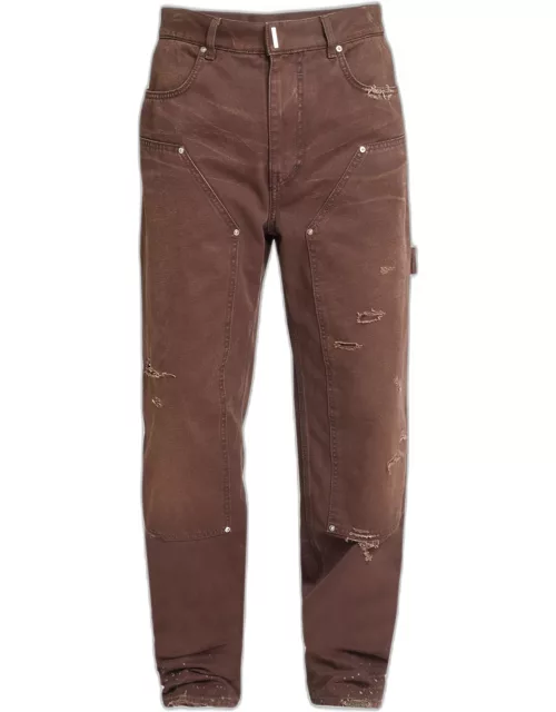 Men's Flannel-Lined Distressed Carpenter Pant