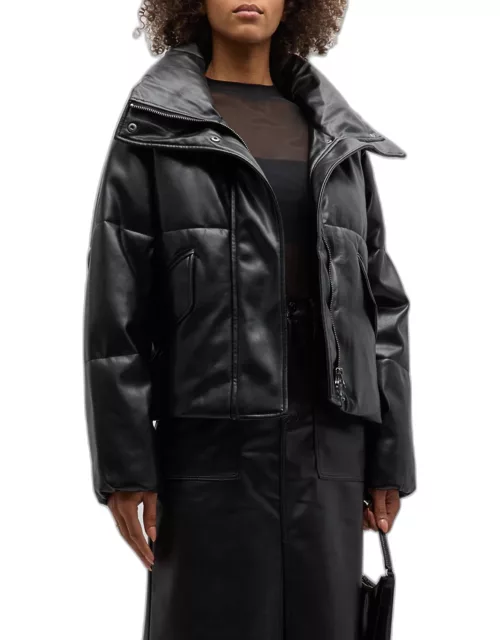 Donovan Faux-Leather Puffer Jacket