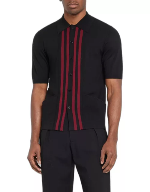 Men's Knit Shirt with Retro Tri