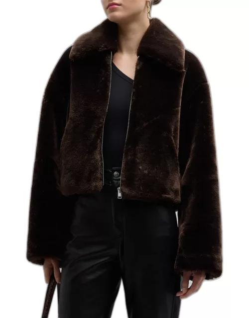 Zip-Front Faux-Fur Jacket