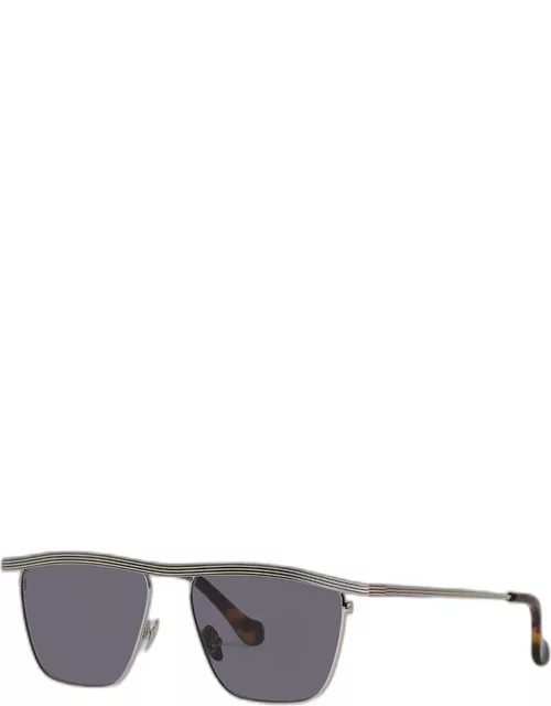 Noran Grey Stainless Steel & Plastic Aviator Sunglasse
