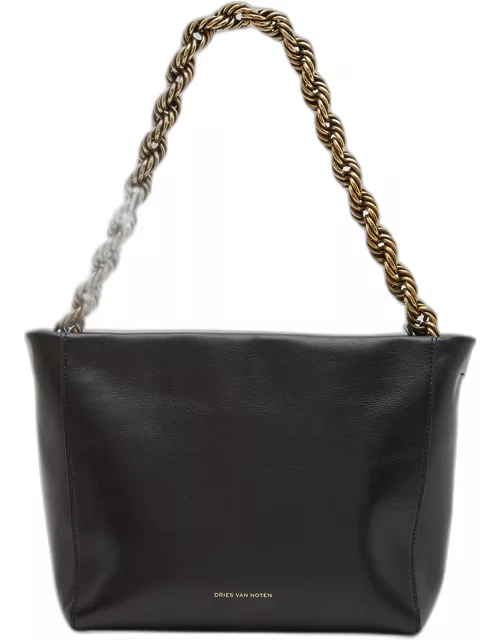 Chain Zip Leather Tote Bag