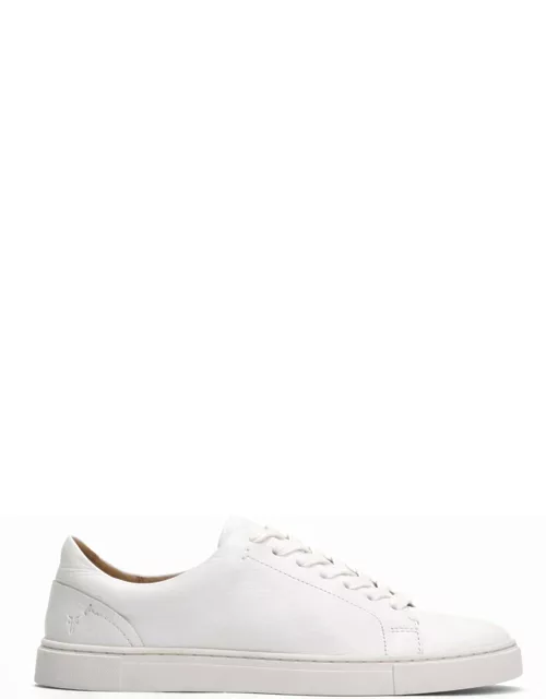 Ivy Tumbled Leather Lace-Up Low-Top Sneaker