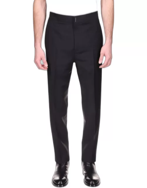 Men's Solid Tapered Wool Trouser