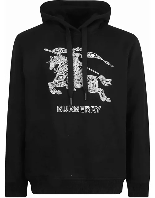 Burberry Logo Embroidery Hooded Sweatshirt