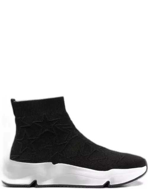 Ash Black Miss Star Knitted High-top Sneaker