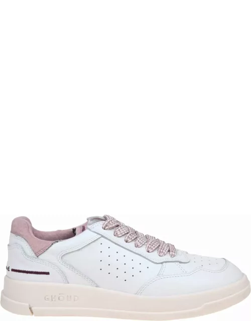 GHOUD Tweener Low Sneakers In White And Pink Leather