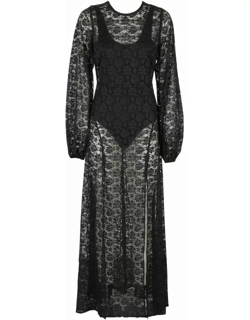 Rotate by Birger Christensen Lace Maxi Slit Dres