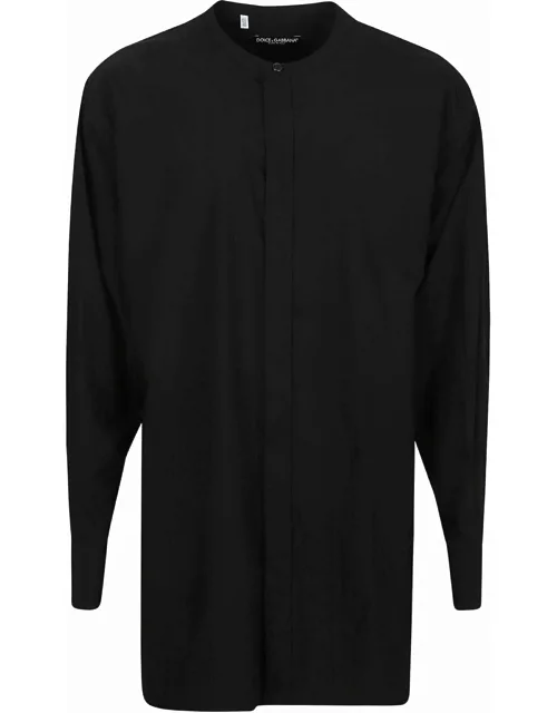 Dolce & Gabbana Band Collar Plain Long Shirt