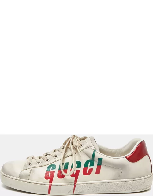 Gucci Off White Leather Ace Low Top Sneaker