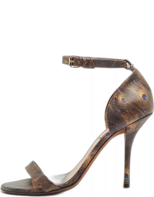 Givenchy Brown Leather Ankle Strap Sandal