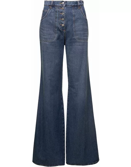 Etro Jeans With Back Foliage Motif