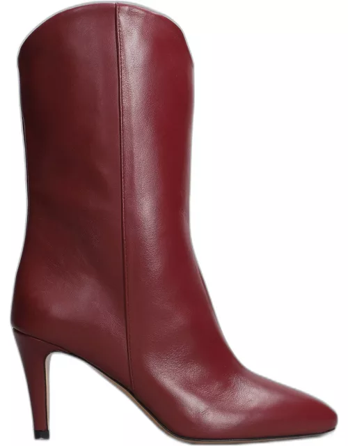 The Seller High Heels Ankle Boots In Bordeaux Leather