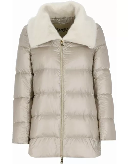 Herno Down Jacket With Eco Fur Collar