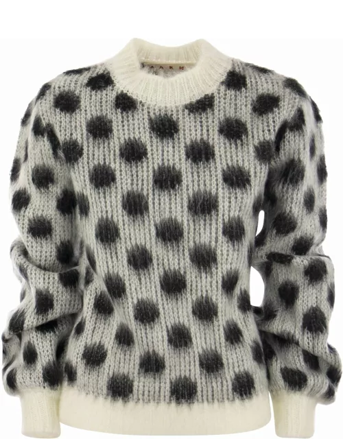 Marni Brushed Mohair Sweater With Polka Dot