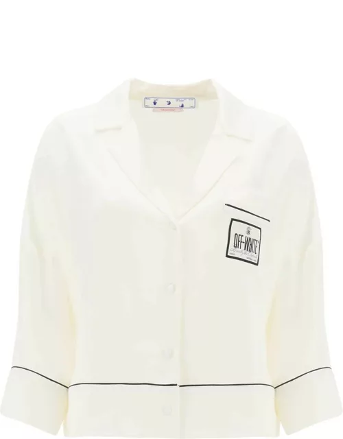 Off-White Satin Pajama Shirt