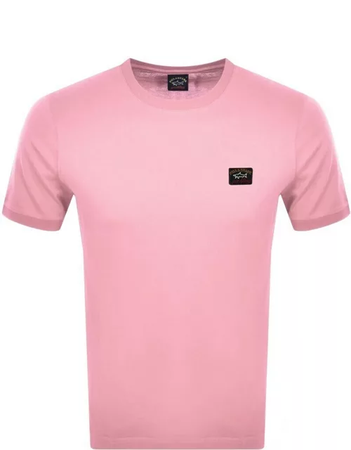 Paul And Shark Short Sleeved Logo T Shirt Pink