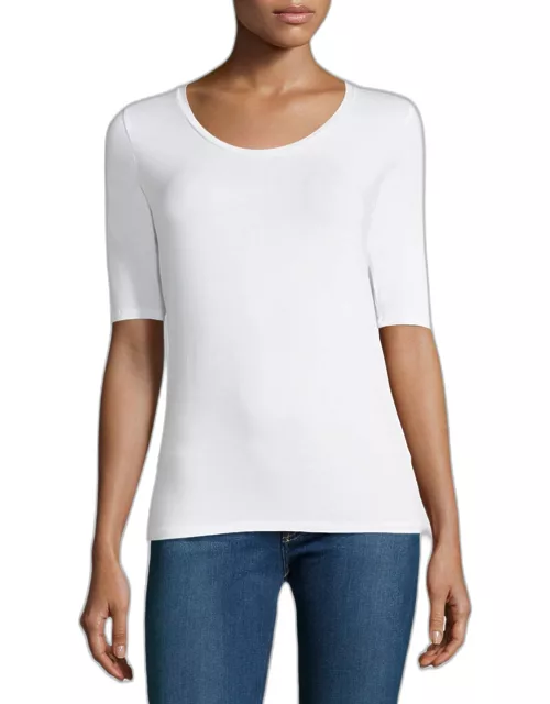 Soft Touch Long-Sleeve Scoop-Neck Tee