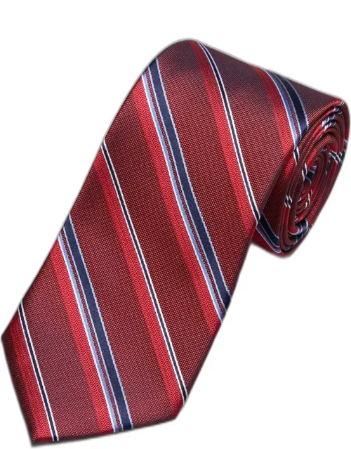 JoS. A. Bank Men's Traveler Collection Chevron Stripe Tie, Dark Red, One
