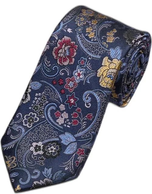 JoS. A. Bank Men's Reserve Collection Shogun Floral Tie, Navy, One