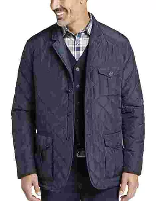 Joseph Abboud Men's Modern Fit Quilted Hunting Jacket Dark Blue