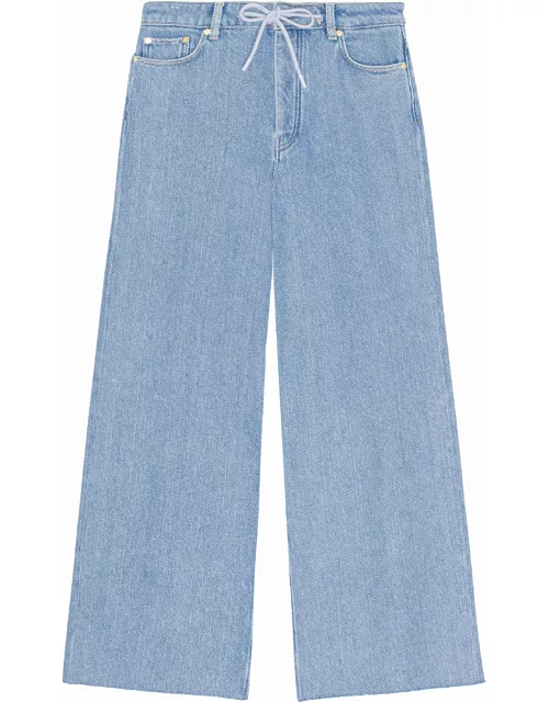 Denim jeans with drawstring