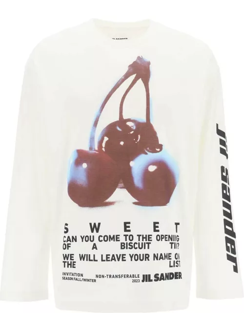 JIL SANDER Long-sleeved T-shirt with print