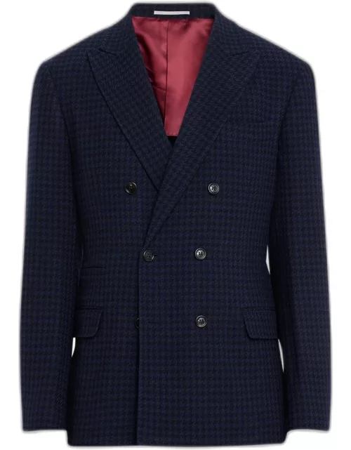 Men's Houndstooth Double-Breasted Sport Coat
