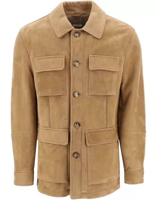 BRUNELLO CUCINELLI Suede shearling Field jacket
