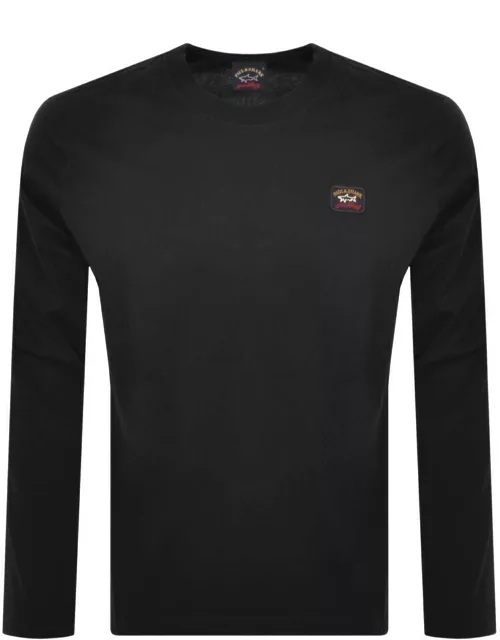 Paul And Shark Long Sleeved Logo T Shirt Black
