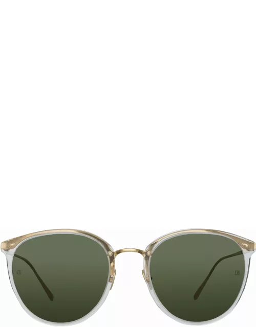 The Calthorpe Oval Sunglasses in Clear Frame(C76)