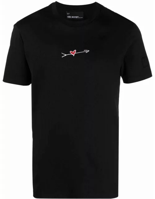 Black T-shirt with embroidery