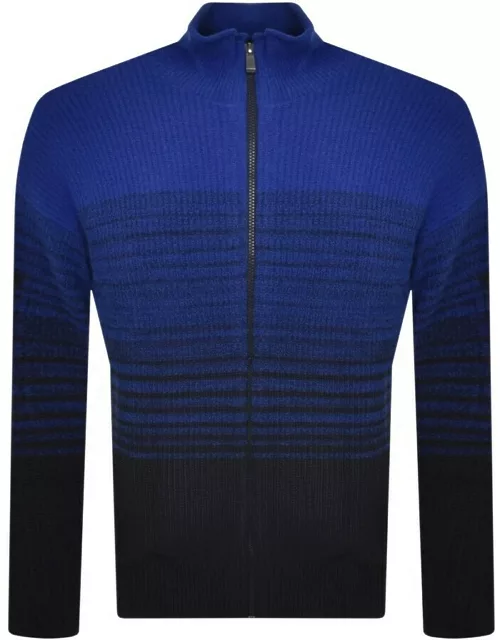 Armani Exchange Full Zip Knitted Cardigan Blue