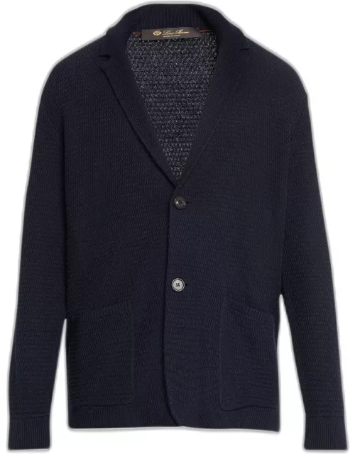 Men's Silk-Linen Knit Cardigan Sweater