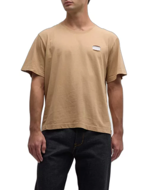 Men's Label Cotton T-Shirt, Khaki