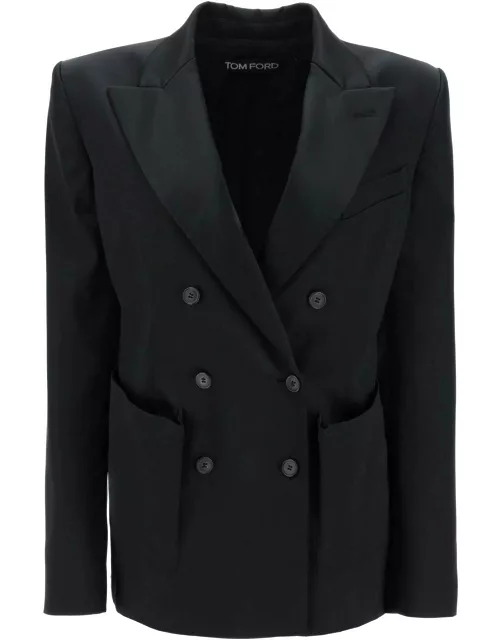 TOM FORD Double-breasted duchesse blazer