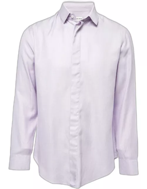 Giorgio Armani Purple Cotton Button Front Shirt