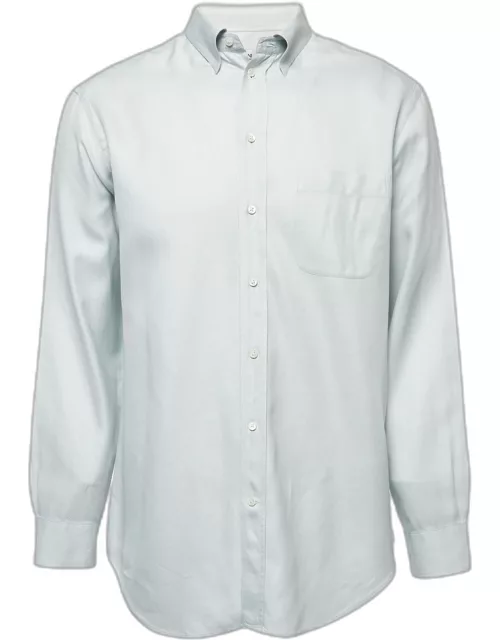 Armani Collezioni Light Grey Cotton Button Down Shirt