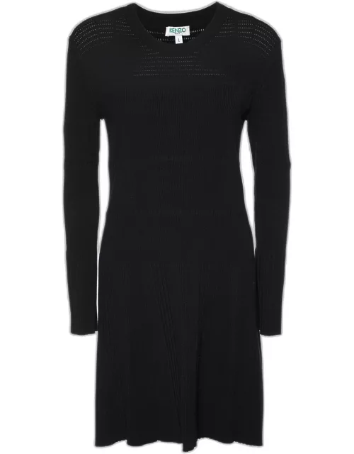 Kenzo Black Knit Mini Dress