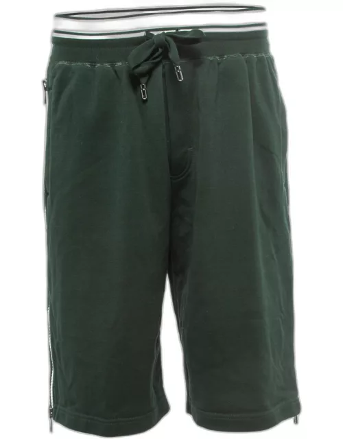 Dolce & Gabbana Green Cotton Drawstring Shorts