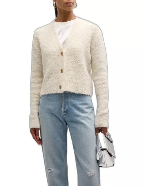 Wool-Blend Boucle Cropped Cardigan