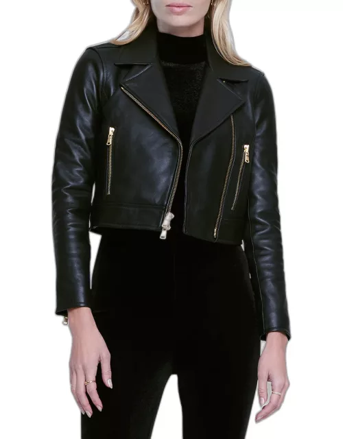 Onna Cropped Leather Jacket