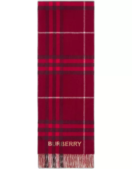 Red Check Cashmere Scarf