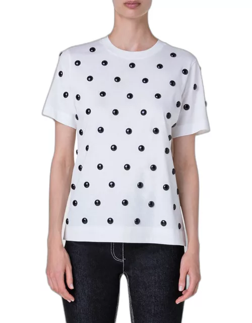 XL Dot Stud Short-Sleeve Cotton Jersey T-Shirt