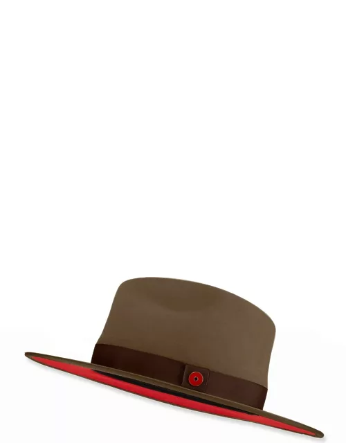 Men's Queen Red-Brim Wool Fedora Hat